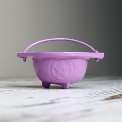 Cast Iron Pentagram Cauldron | Lavender | Rituals, Intention &amp; Altar Magic