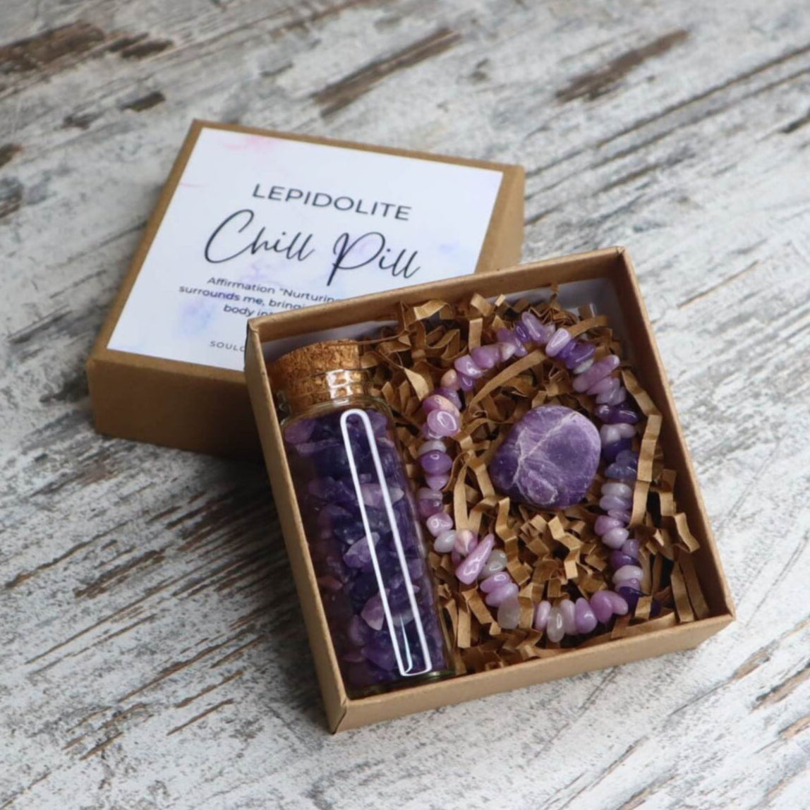 'Chill Pill' Chip Gift Box | Lepidolite