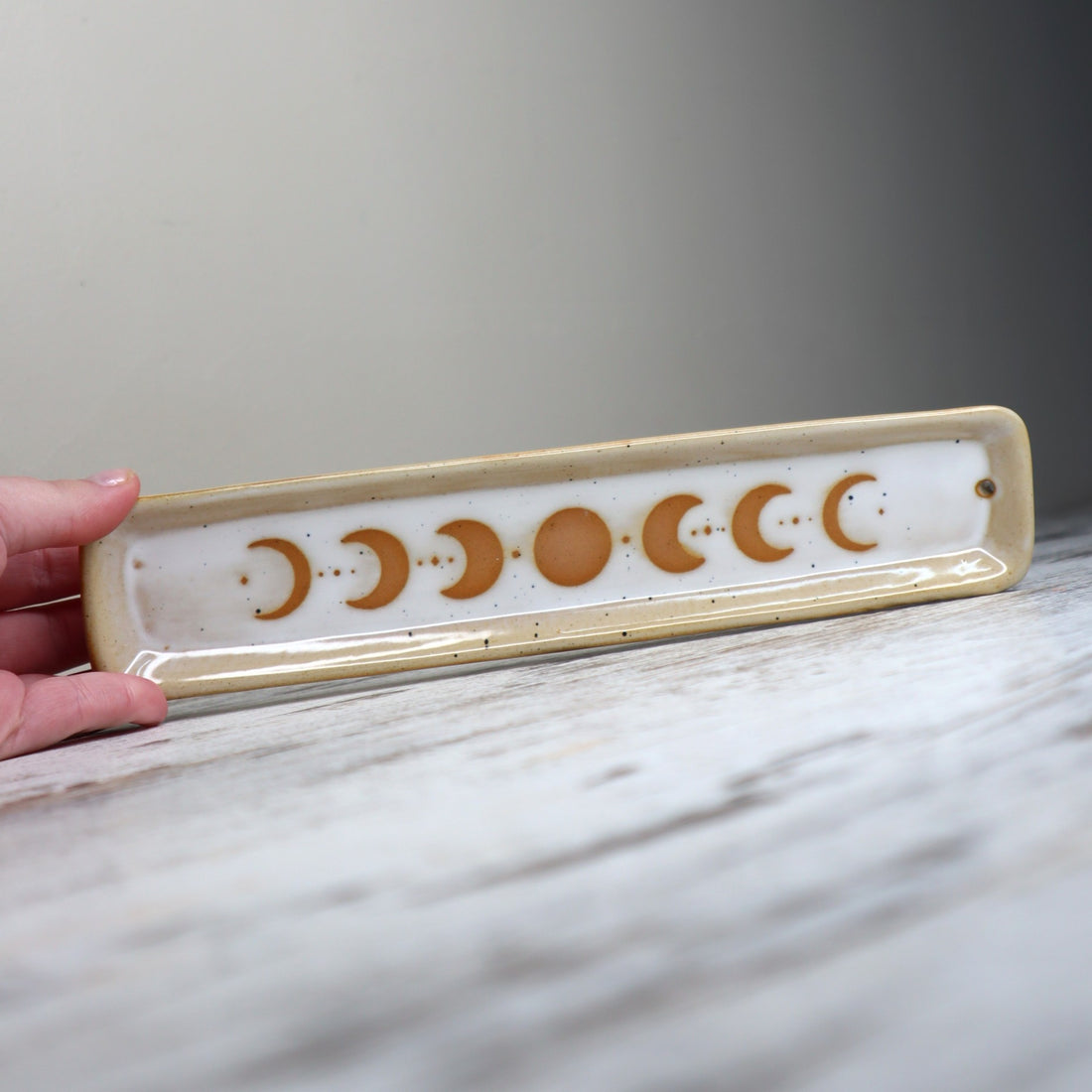 Moon Phase Ceramic Incense Ash Catcher | Lunar Magic, Intuition &amp; Sacred Rituals
