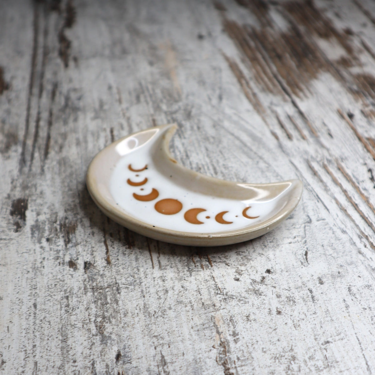 Moon Phase Crescent Ceramic Trinket Tray | Lunar Magic, Intuition &amp; New Beginnings