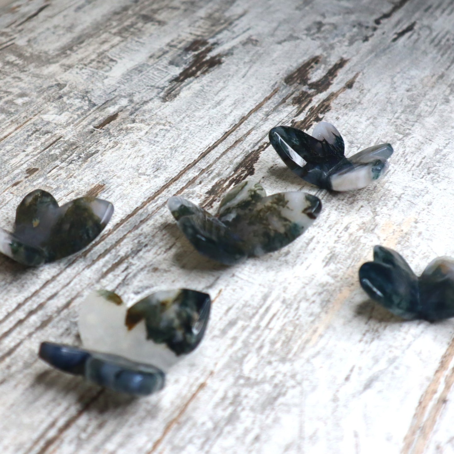 Moss Agate 3D Butterfly Carving | Intuitively Chosen