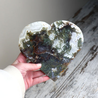 Moss Agate Heart | Grounding, Abundance &amp; Heartfelt Growth