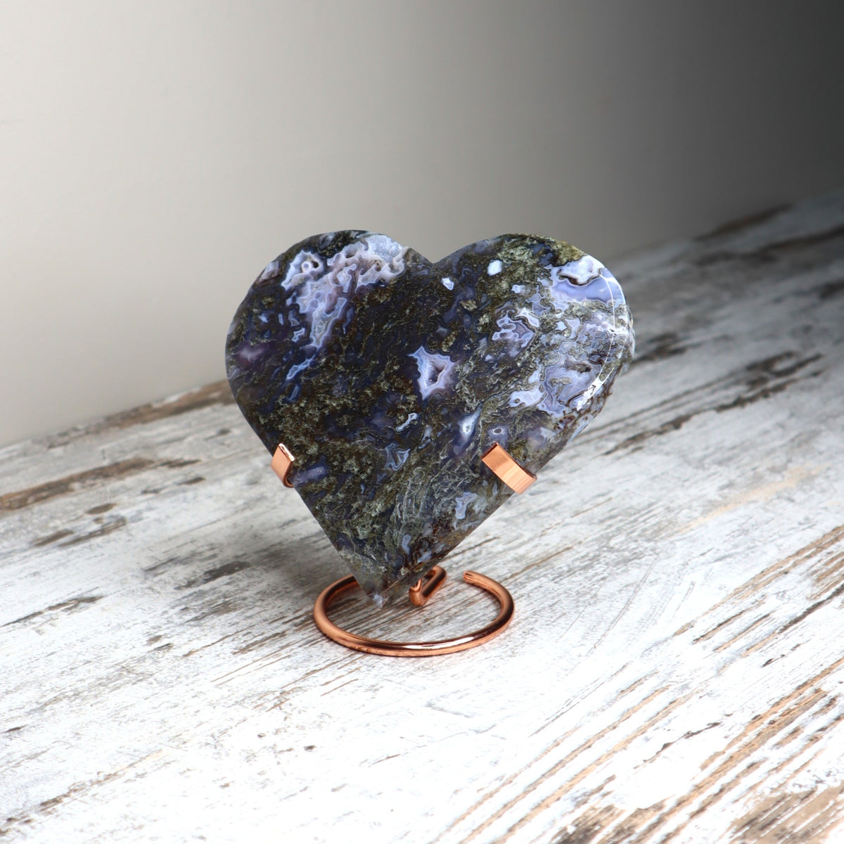 Moss Agate Heart | Inner Harmony, Renewal &amp; Abundance