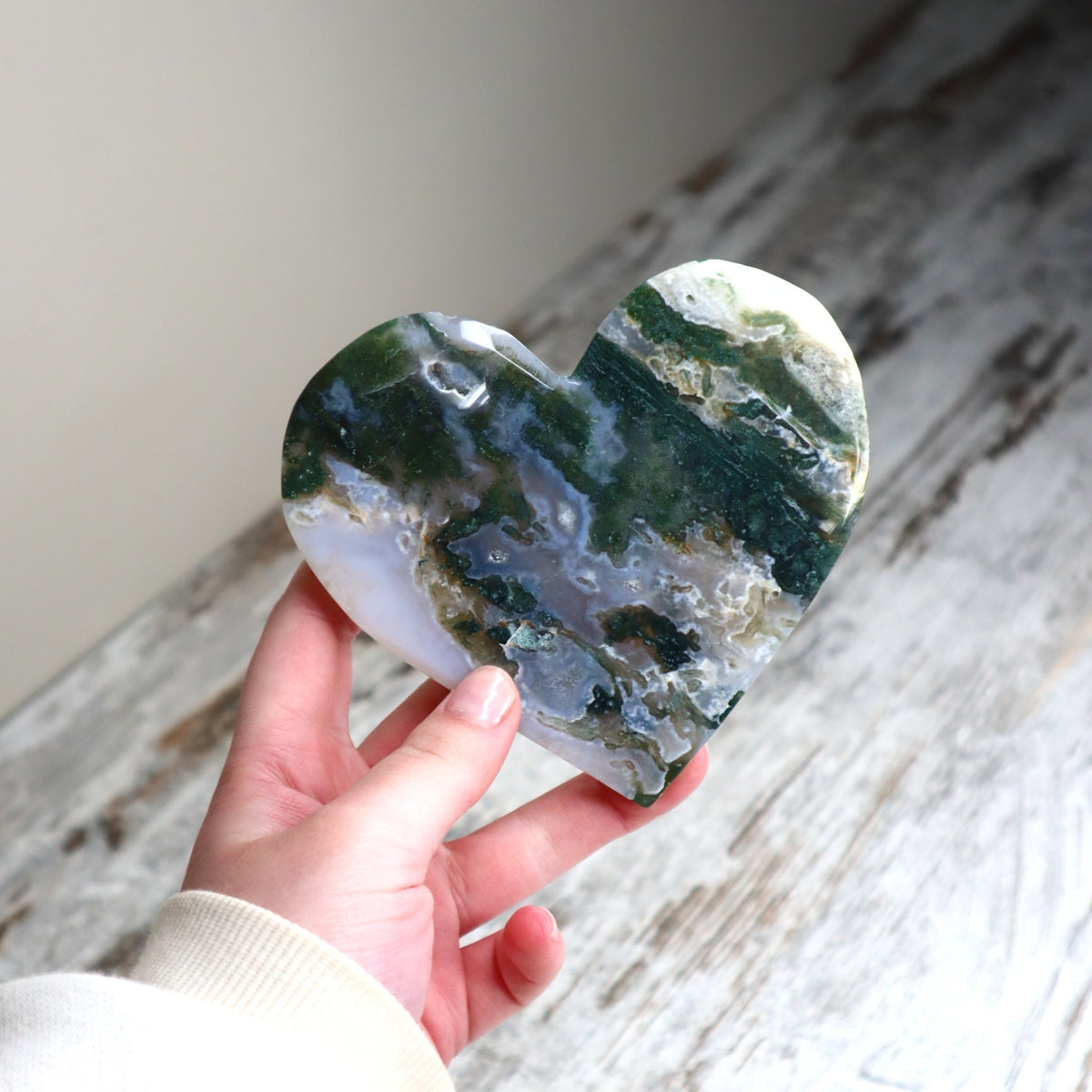 Moss Agate Heart | Growth, Emotional Balance &amp; New Beginnings