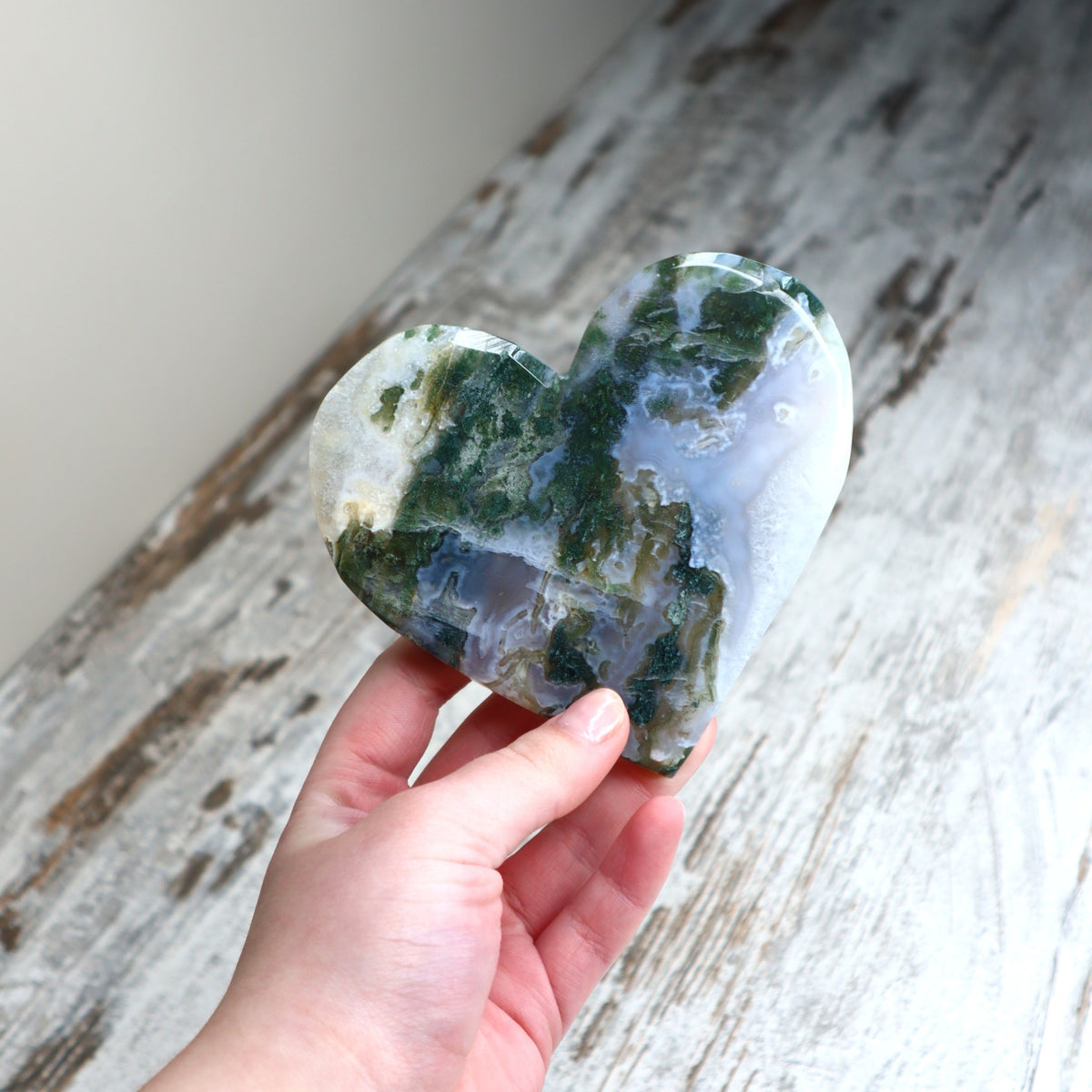 Moss Agate Heart | Growth, Emotional Balance &amp; New Beginnings