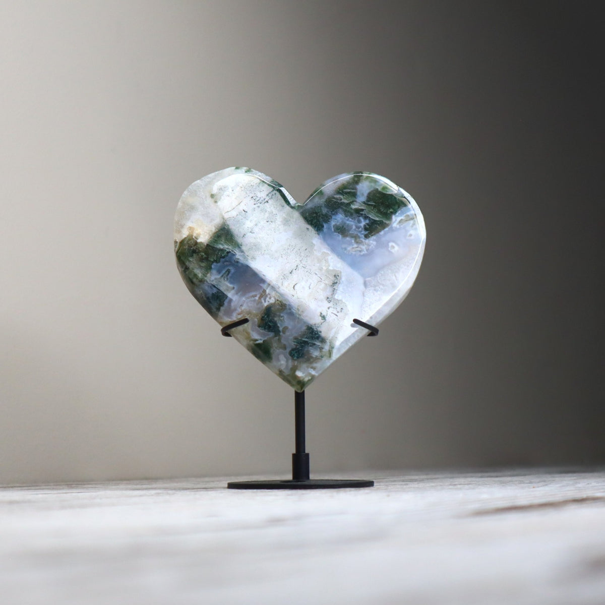 Moss Agate Heart | Growth, Emotional Balance &amp; New Beginnings