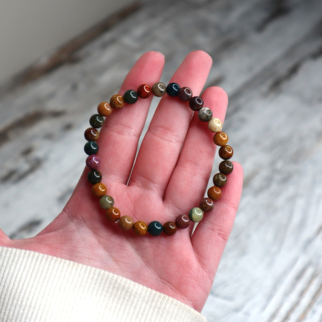 Ocean Jasper Bead Bracelet | 6mm | Joy, Emotional Healing &amp; Positive Flow