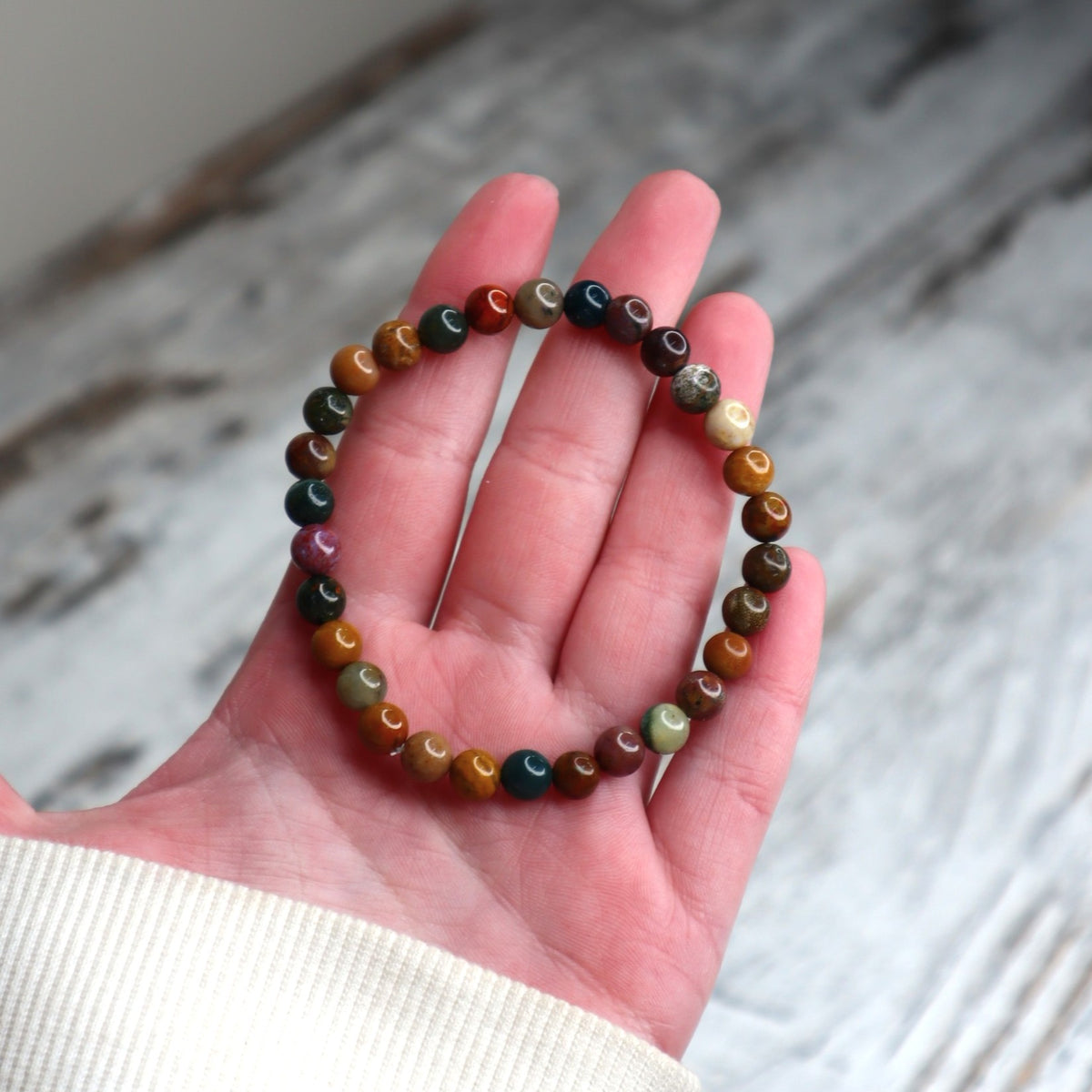 Ocean Jasper Bead Bracelet | 6mm | Joy, Emotional Healing &amp; Positive Flow