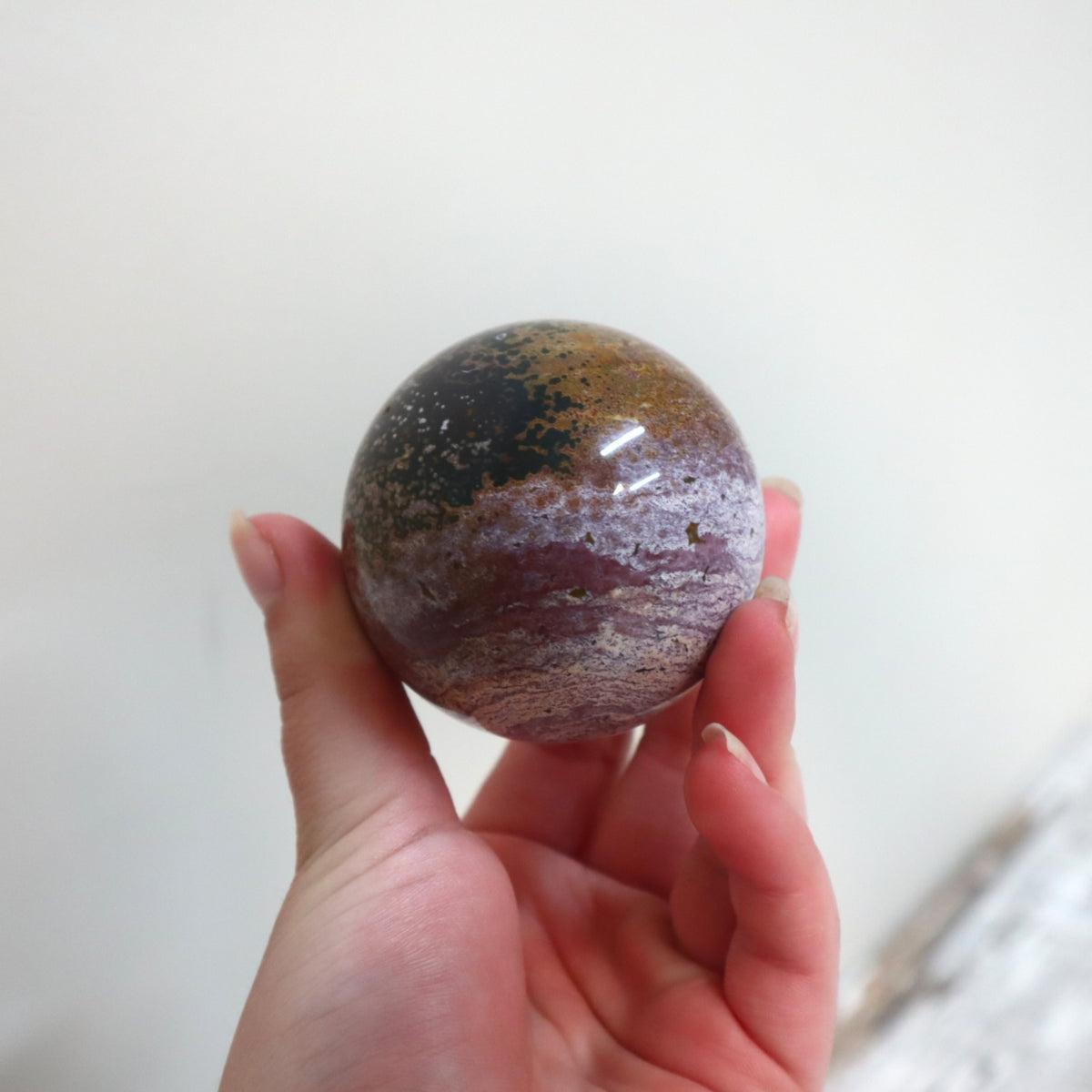 Ocean Jasper Sphere | Joy, Renewal &amp; Emotional Flow
