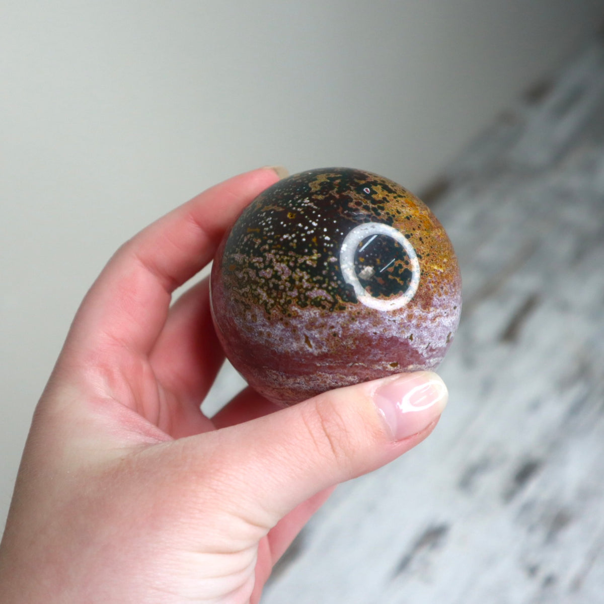 Ocean Jasper Sphere | Joy, Renewal &amp; Emotional Flow