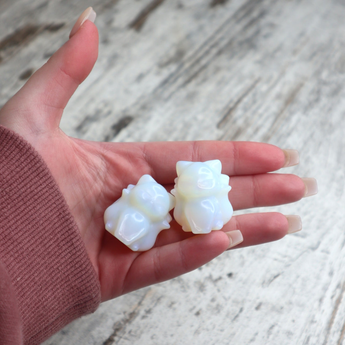 Opalite Nine-Tailed Fox Mini Carving | Intuition, Magic &amp; New Possibilities