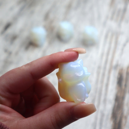 Opalite Nine-Tailed Fox Mini Carving | Intuition, Magic & New Possibilities