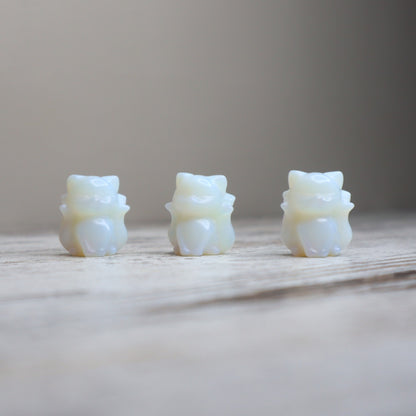 Opalite Nine-Tailed Fox Mini Carving | Intuition, Magic & New Possibilities