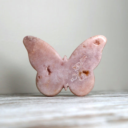 Pink Amethyst Butterfly Carving | Transformation & Inner Peace