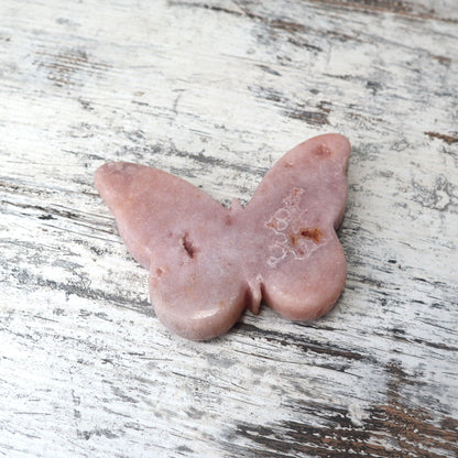 Pink Amethyst Butterfly Carving | Transformation & Inner Peace