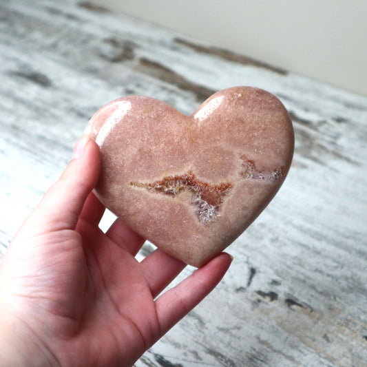 Pink Amethyst Heart Carving | Love, Emotional Healing & Gentle Protection