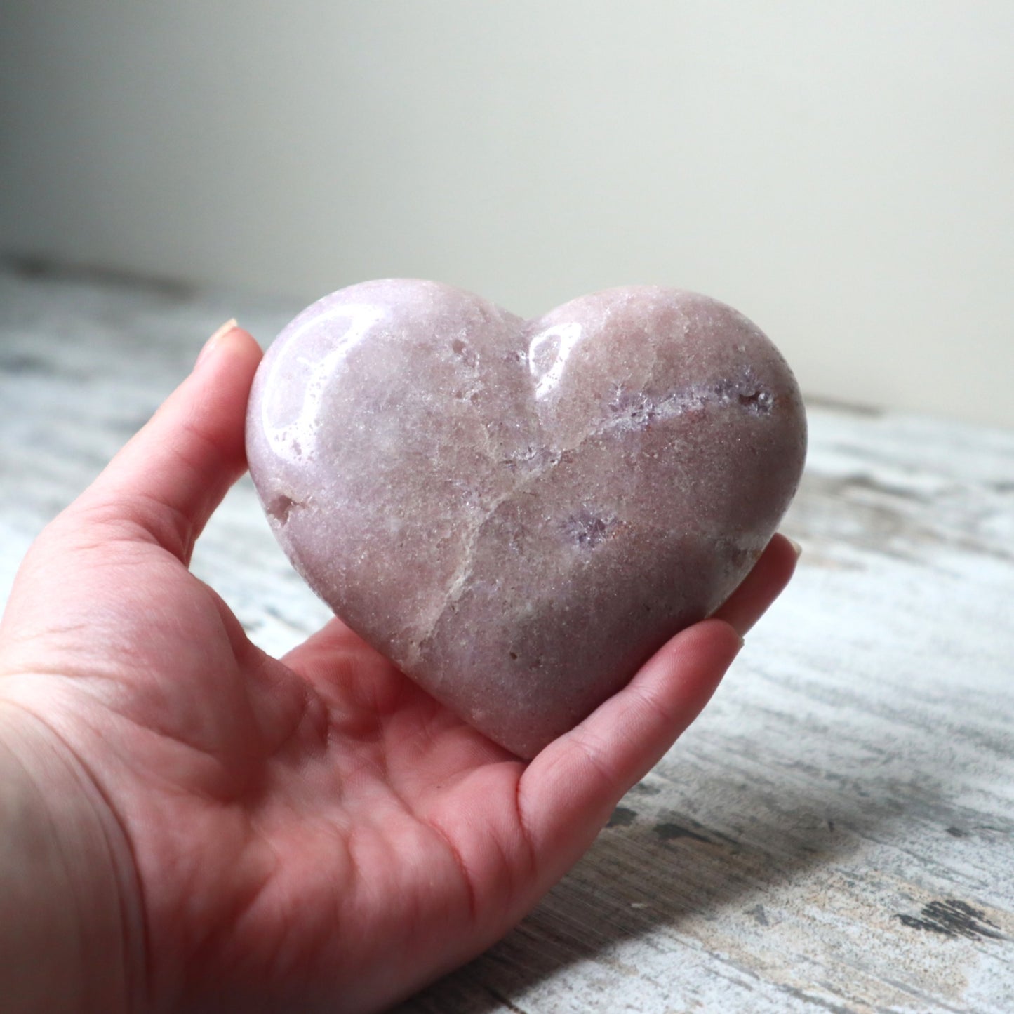 Pink Amethyst Heart Carving | Calm, Emotional Healing & Gentle Protection