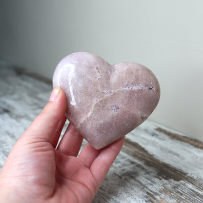 Pink Amethyst Heart Carving | Calm, Emotional Healing & Gentle Protection