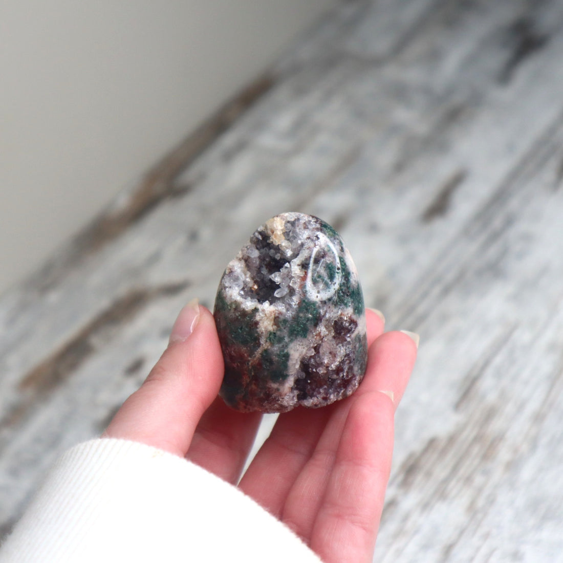 Pink Amethyst &amp; Moss Agate Mini Freeform | Growth, Grounding &amp; Heart Healing