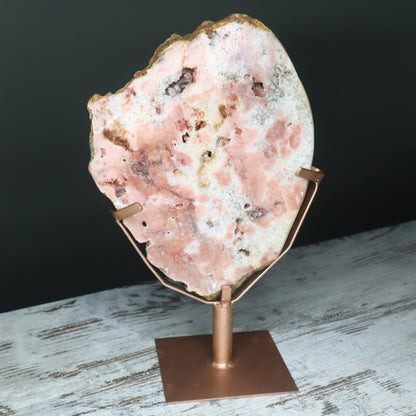 Pink Amethyst Statement Freeform on Stand | Calm, Healing & Heart Energy