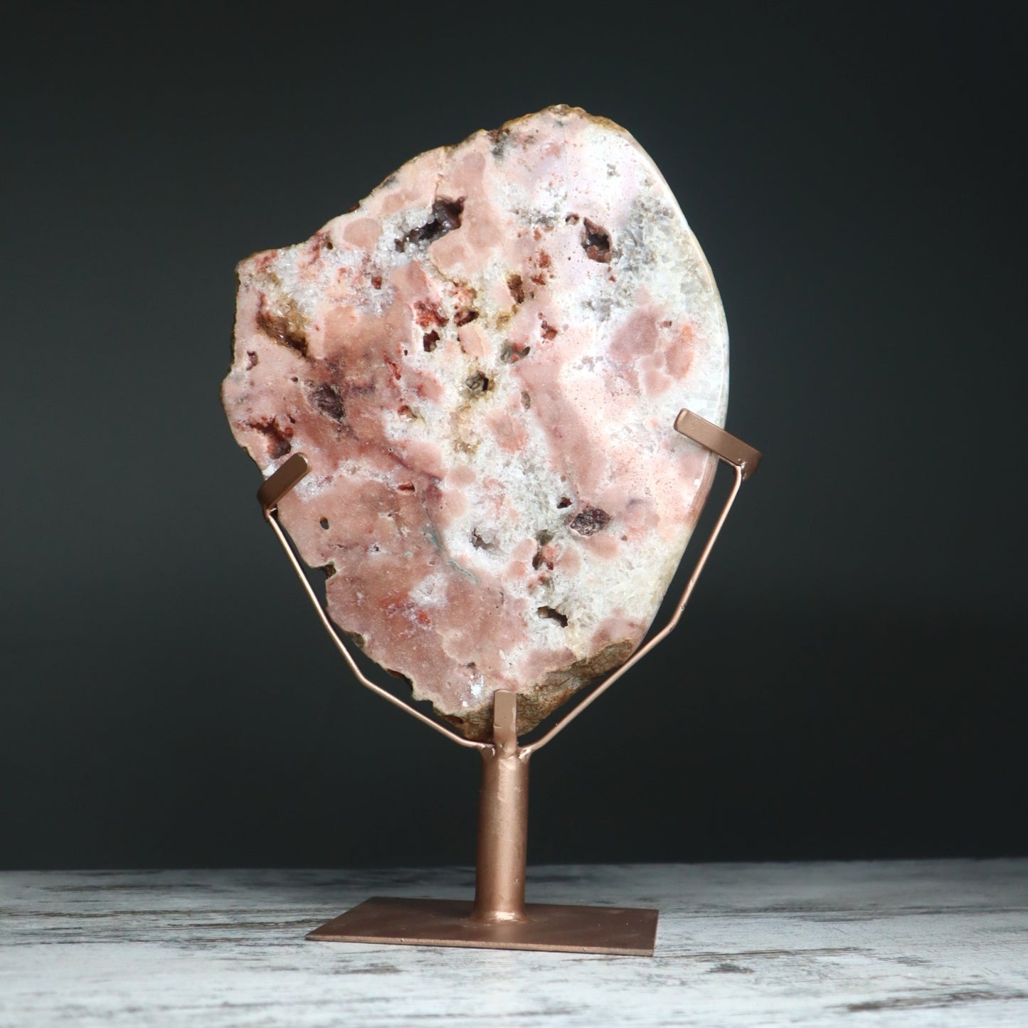 Pink Amethyst Statement Freeform on Stand | Calm, Healing & Heart Energy