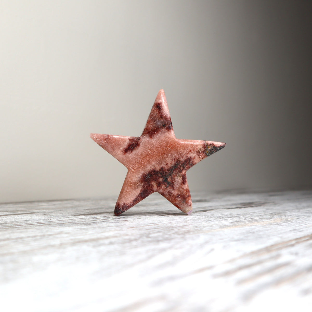 Pink Amethyst Star Carving | Grounding, Strength &amp; Emotional Balance