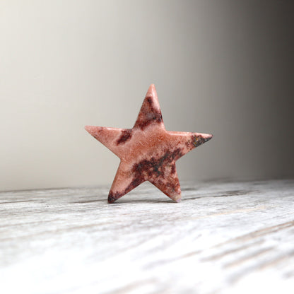 Pink Amethyst Star Carving | Grounding, Strength & Emotional Balance