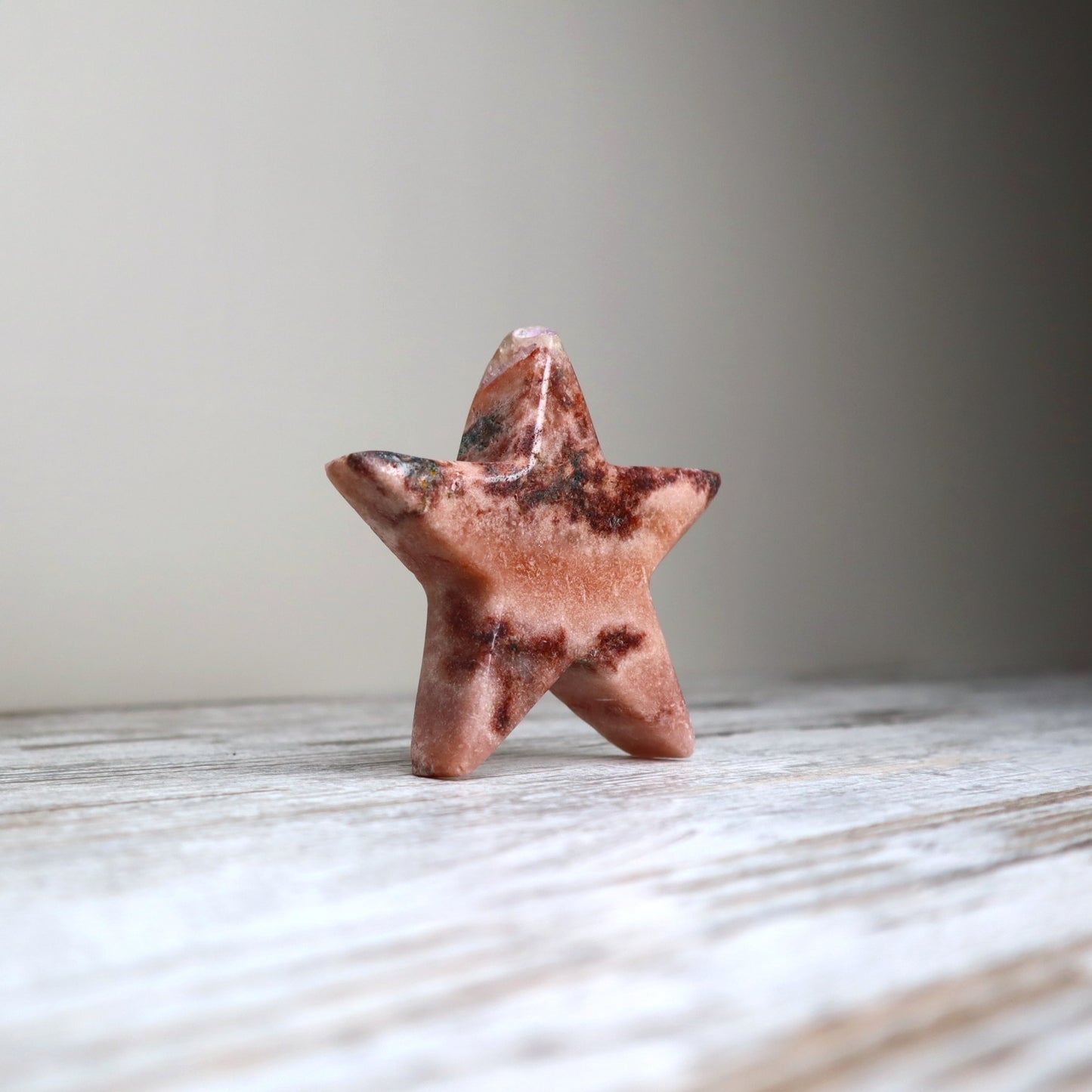 Pink Amethyst Star Carving | Grounding, Strength & Emotional Balance