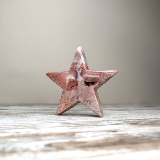 Pink Amethyst Star Carving | Heart Healing, Calm & Gentle Renewal