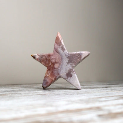 Pink Amethyst Star Carving | Emotional Flow, Calm & Gentle Release