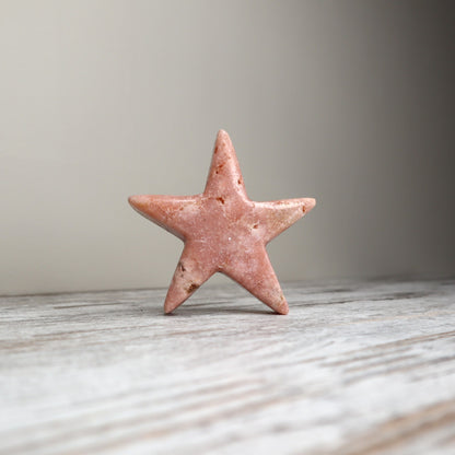 Pink Amethyst Star Carving | Grounded Love, Calm & Emotional Support