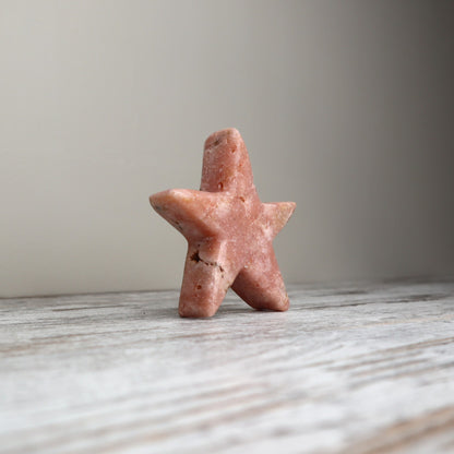 Pink Amethyst Star Carving | Grounded Love, Calm & Emotional Support