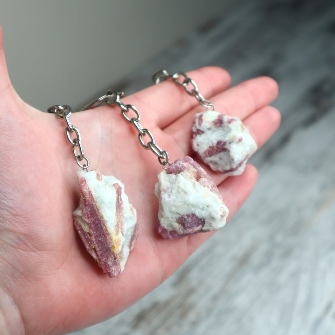 Pink Tourmaline Keychain | Love, Emotional Healing &amp; Self-Worth