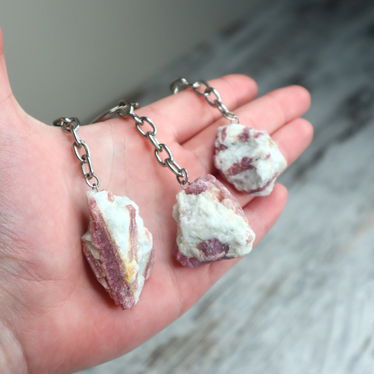 Pink Tourmaline Keychain | Love, Emotional Healing &amp; Self-Worth