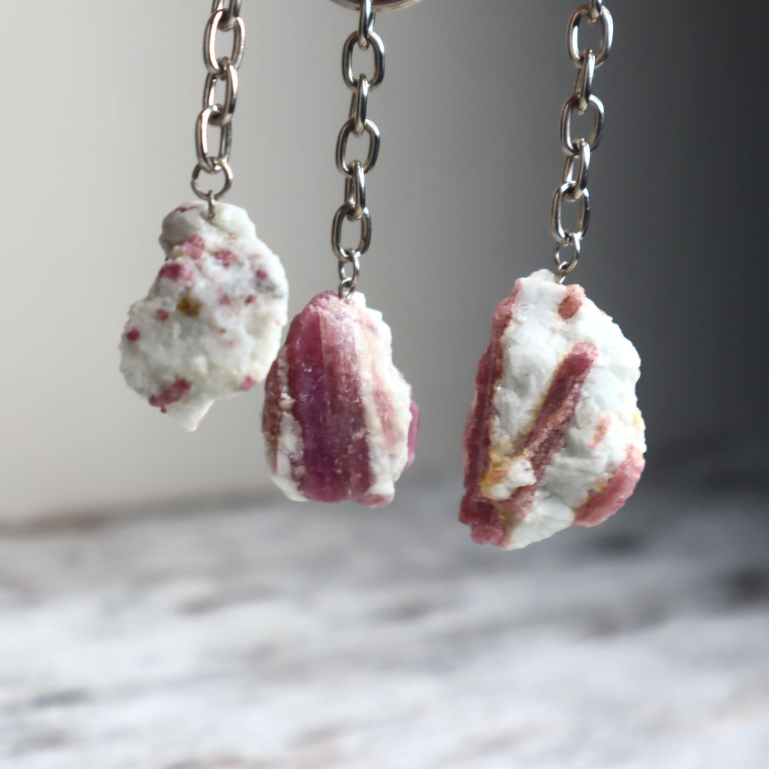 Pink Tourmaline Keychain | Love, Emotional Healing &amp; Self-Worth