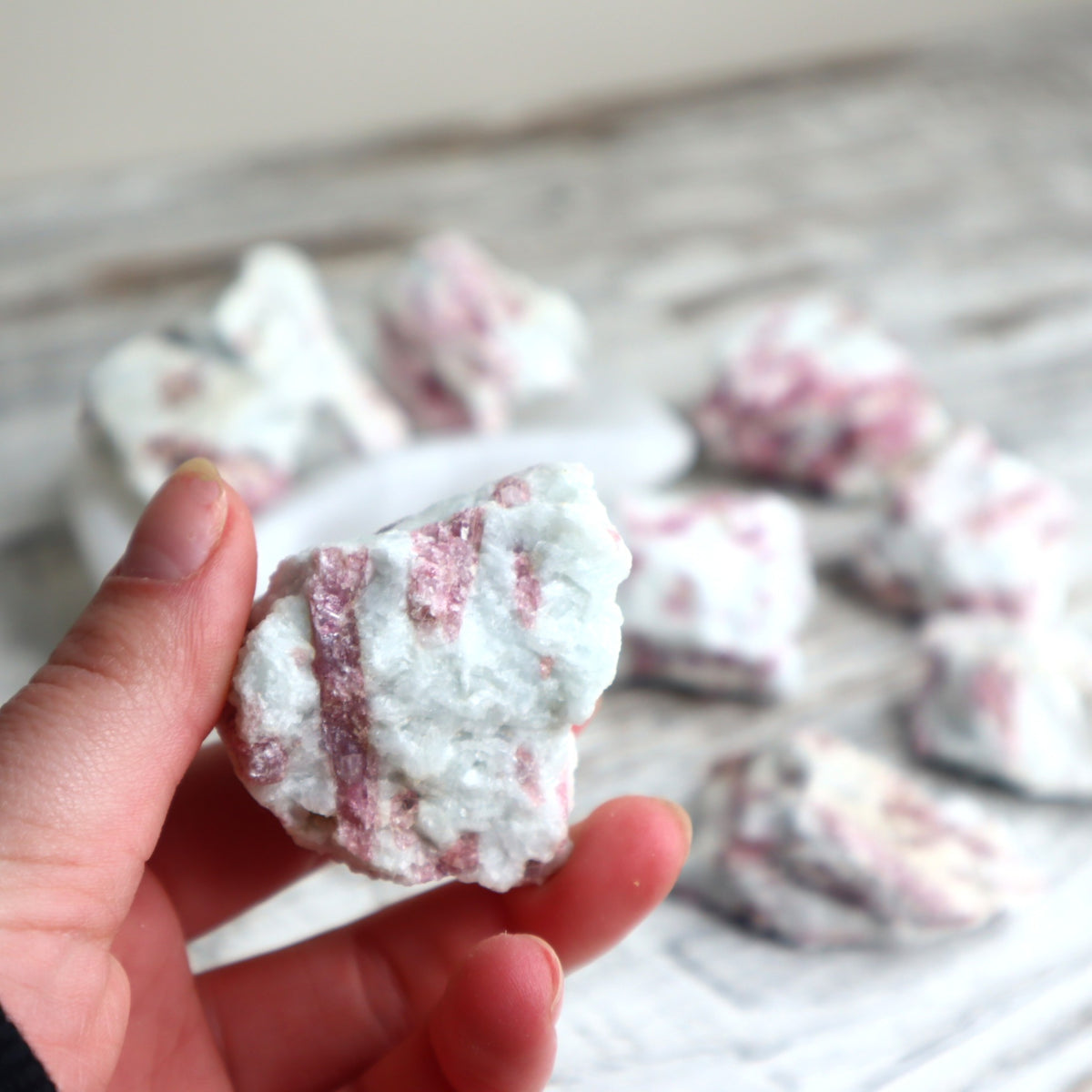 Pink Tourmaline Raw in Matrix | Love, Emotional Healing &amp; Heart Support
