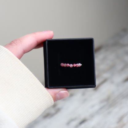Pink Tourmaline Beaded Ring | Love, Emotional Healing &amp; Self-Worth
