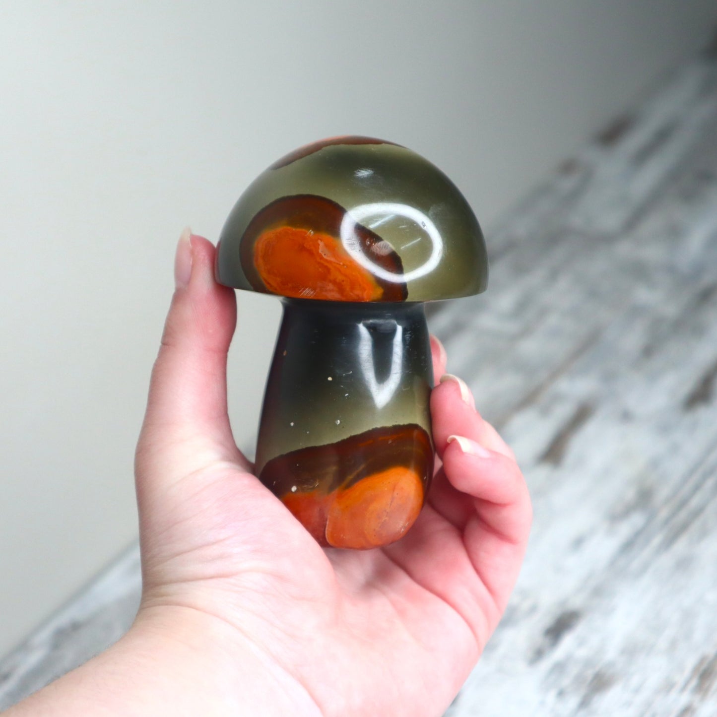Polychrome Jasper Mushroom Carving | Grounding, Stability & Earth Connection