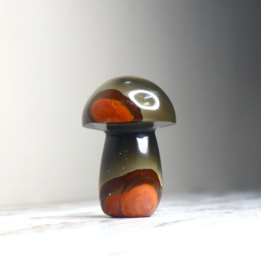 Polychrome Jasper Mushroom Carving | Grounding, Stability & Earth Connection