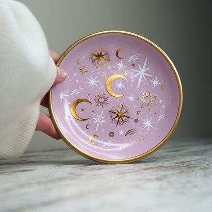 Purple Moon Stacking Ceramic Trinket Dish | Celestial Magic, Intuition &amp; Sacred Treasures