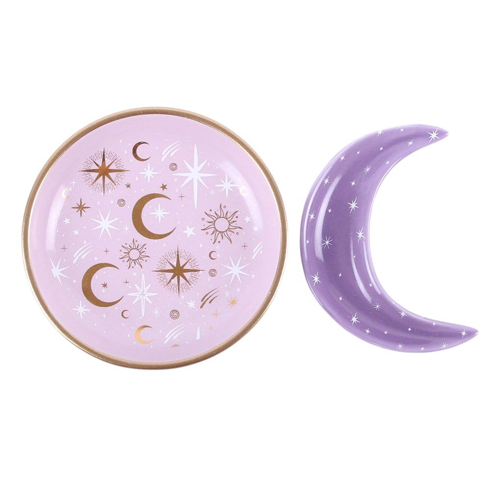 Purple Moon Stacking Ceramic Trinket Dish | Celestial Magic, Intuition &amp; Sacred Treasures