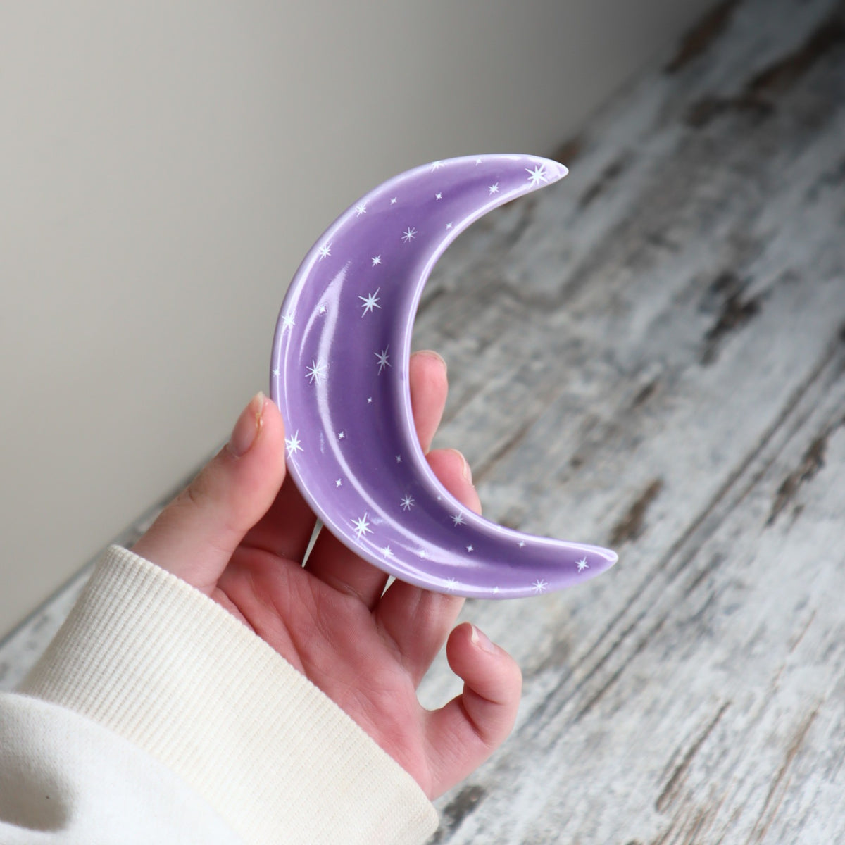 Purple Moon Stacking Ceramic Trinket Dish | Celestial Magic, Intuition &amp; Sacred Treasures