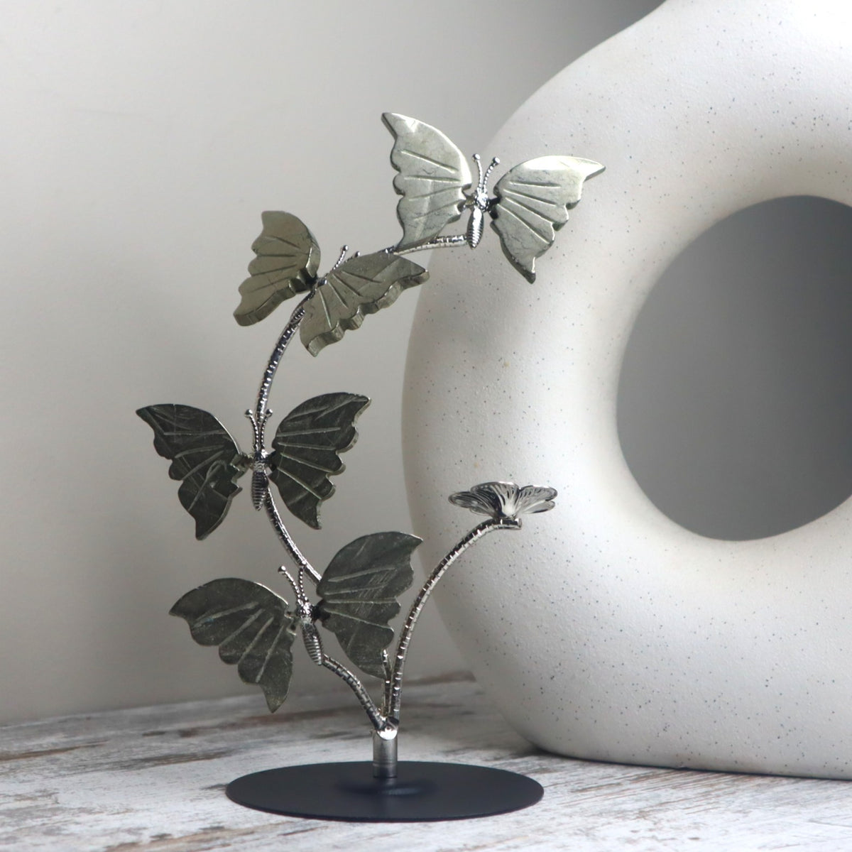 Pyrite Butterfly Sphere Holder | Abundance, Transformation &amp; New Beginnings