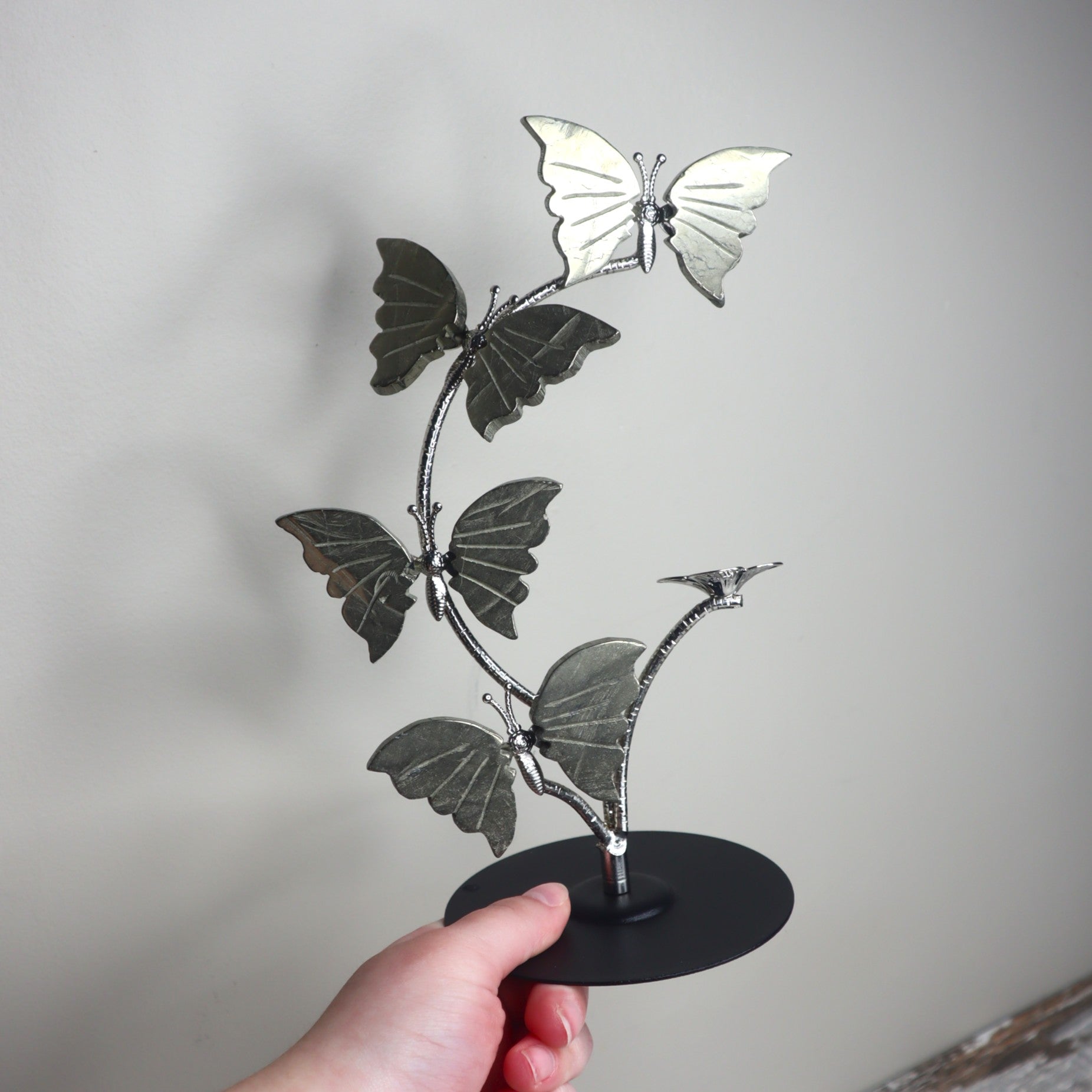 Pyrite Butterfly Sphere Holder | Abundance, Transformation &amp; New Beginnings