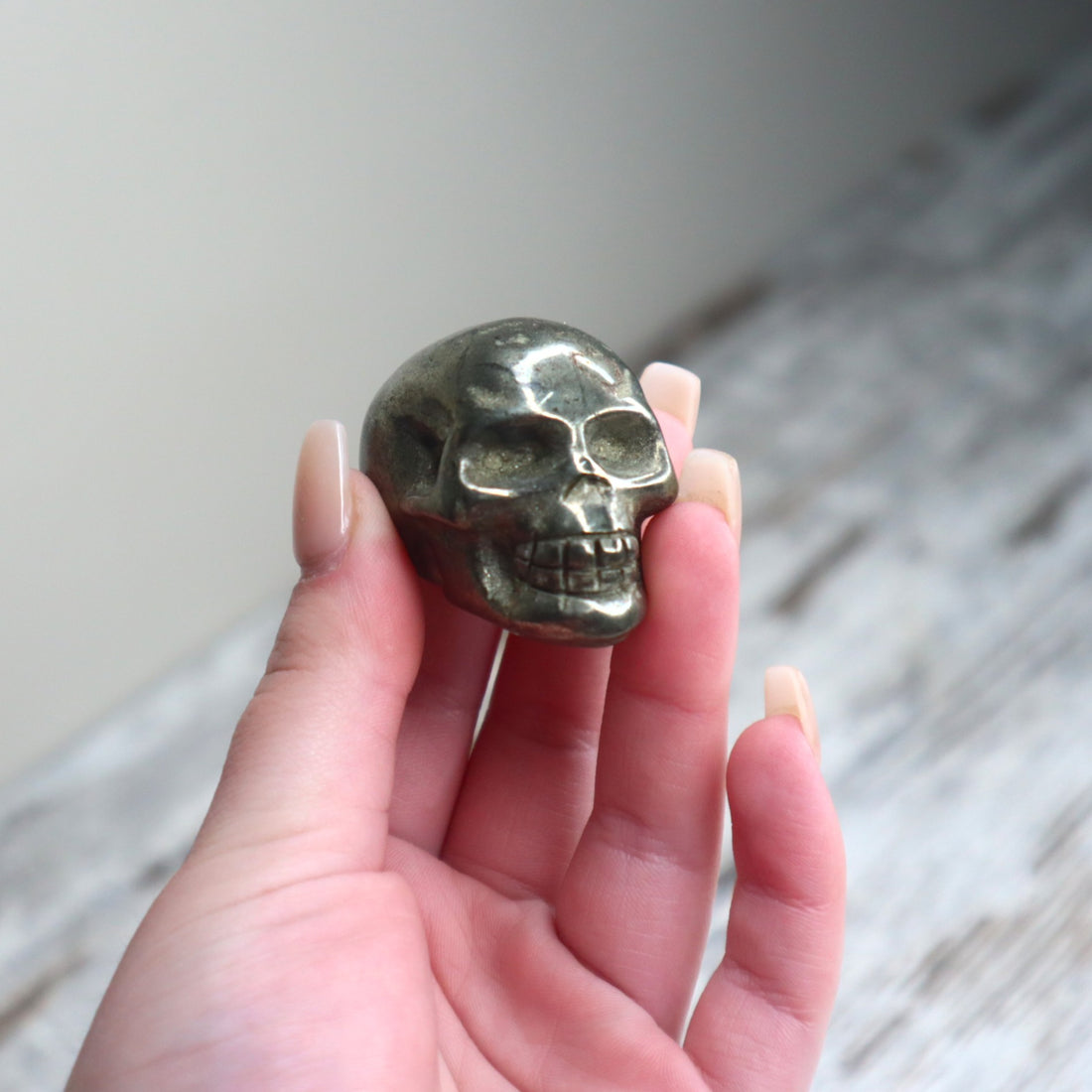 Pyrite Skull Carving | Protection, Confidence &amp; Powerful Manifestation