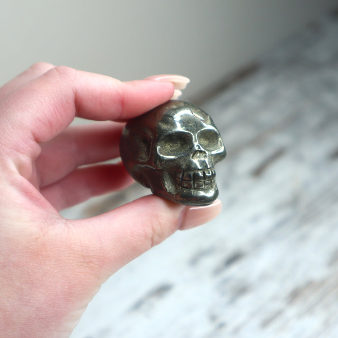 Pyrite Skull Carving | Protection, Confidence &amp; Powerful Manifestation