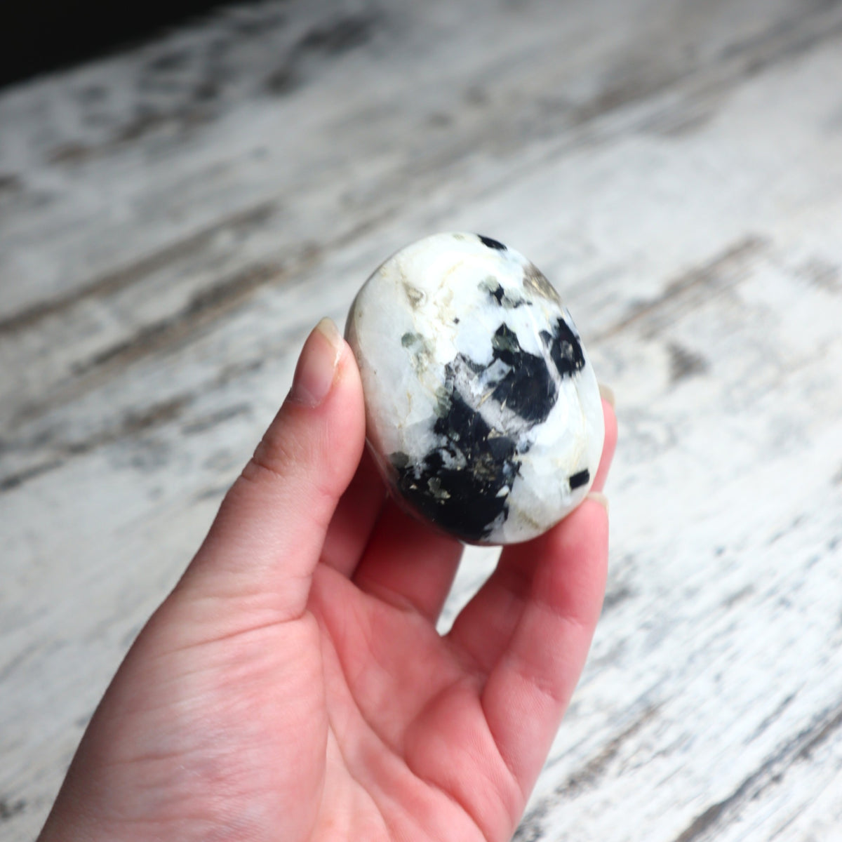 Rainbow Moonstone Palm Stone | Intuition, Emotional Balance &amp; New Beginnings