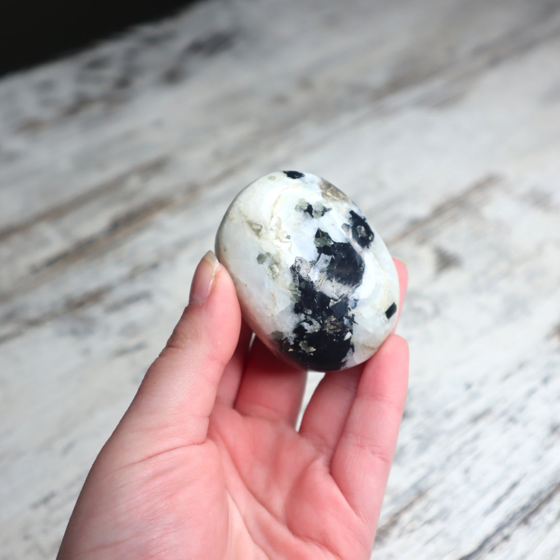 Rainbow Moonstone Palm Stone | Intuition, Emotional Balance &amp; New Beginnings