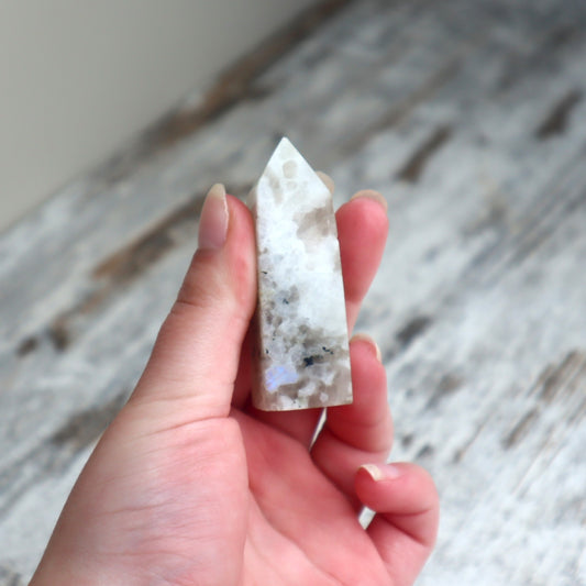 Rainbow Moonstone Mini Tower | Intuition, New Beginnings & Inner Balance