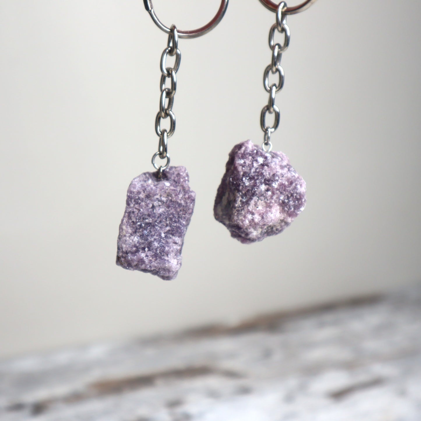 Lepidolite Raw Keychain | Calm, Emotional Balance & Peace